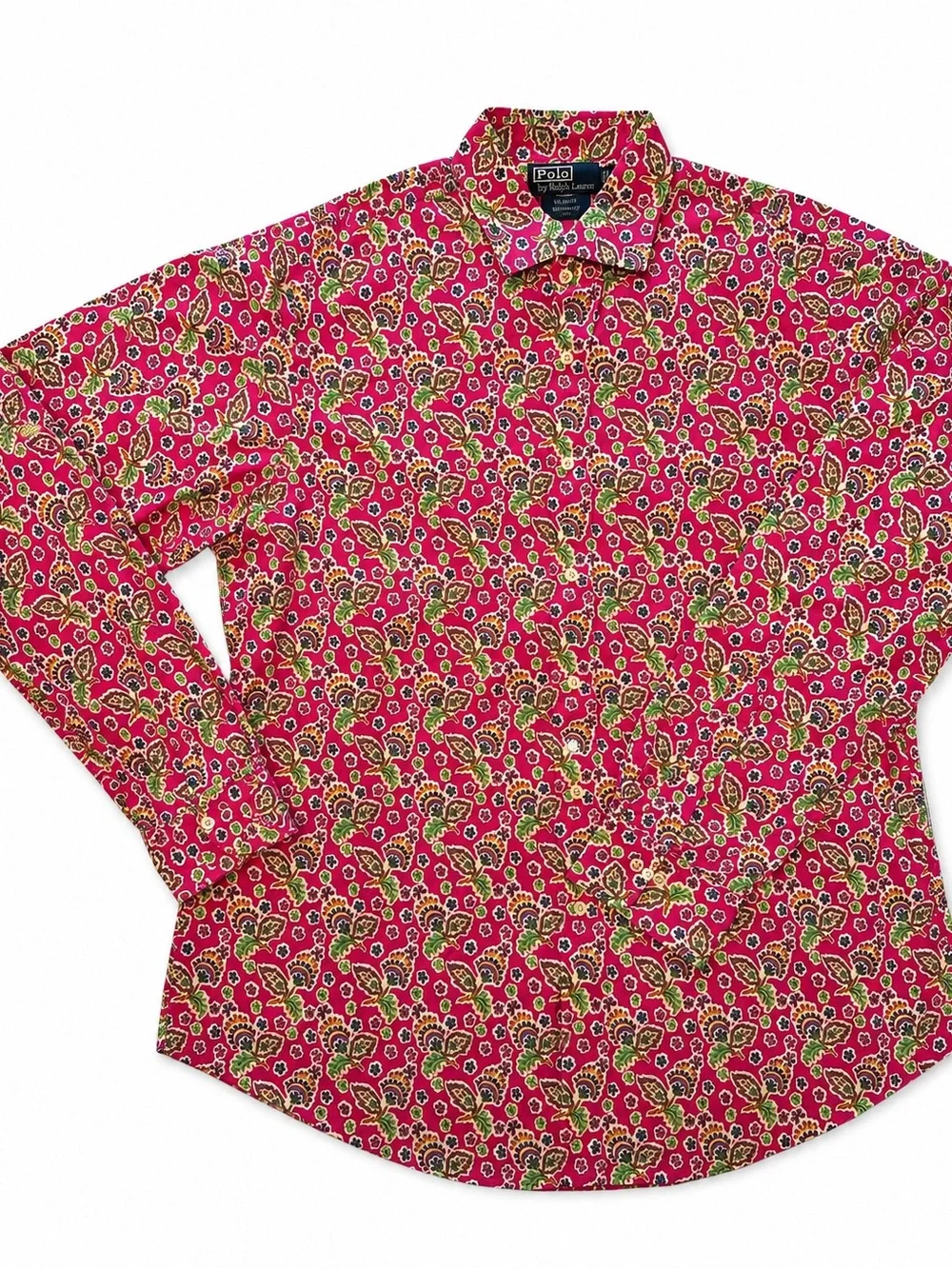 🔥 Polo Ralph Lauren Regent Custom Fit Floral Paisley Shirt XL 17 Button Down